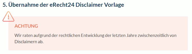 Guter Rat: Kein Disclaimer!